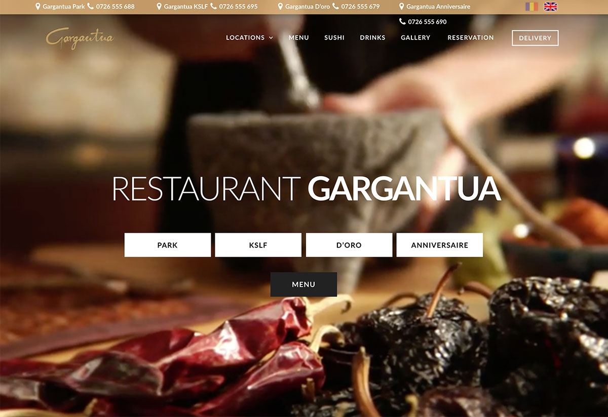 Website de Prezentare & Zona Delivery Integrata – Restaurant Gargantua